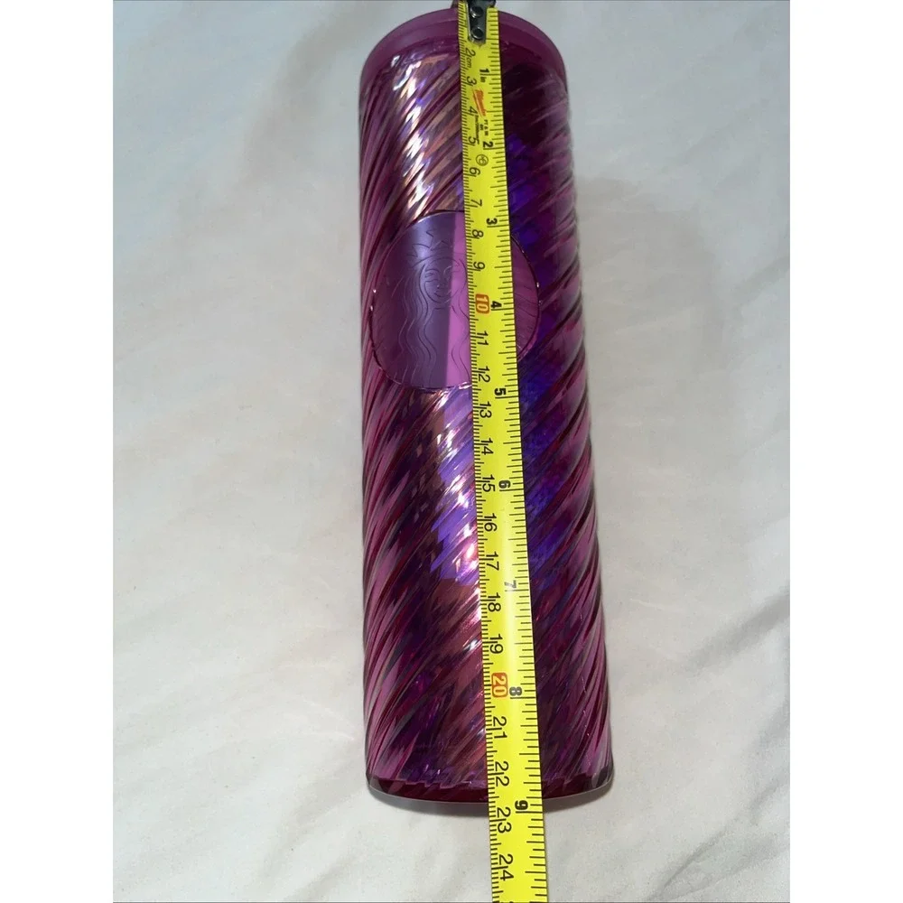 Starbucks 2022 Christmas‎ Holiday Sangria Pink Spiral Textured Tumbler 16oz Cup